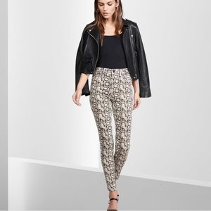 GOOD AMERICAN Good Legs Tan Snake Print Skinny Jeans, Size 16 - worn once